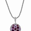 Hot * Effy Collection Amethyst (2-3/8 Ct. T.W.) & Rhodolite (6 Ct. T.W.) Cluster 18 Pendant Necklace In Sterling Silver Amethyst