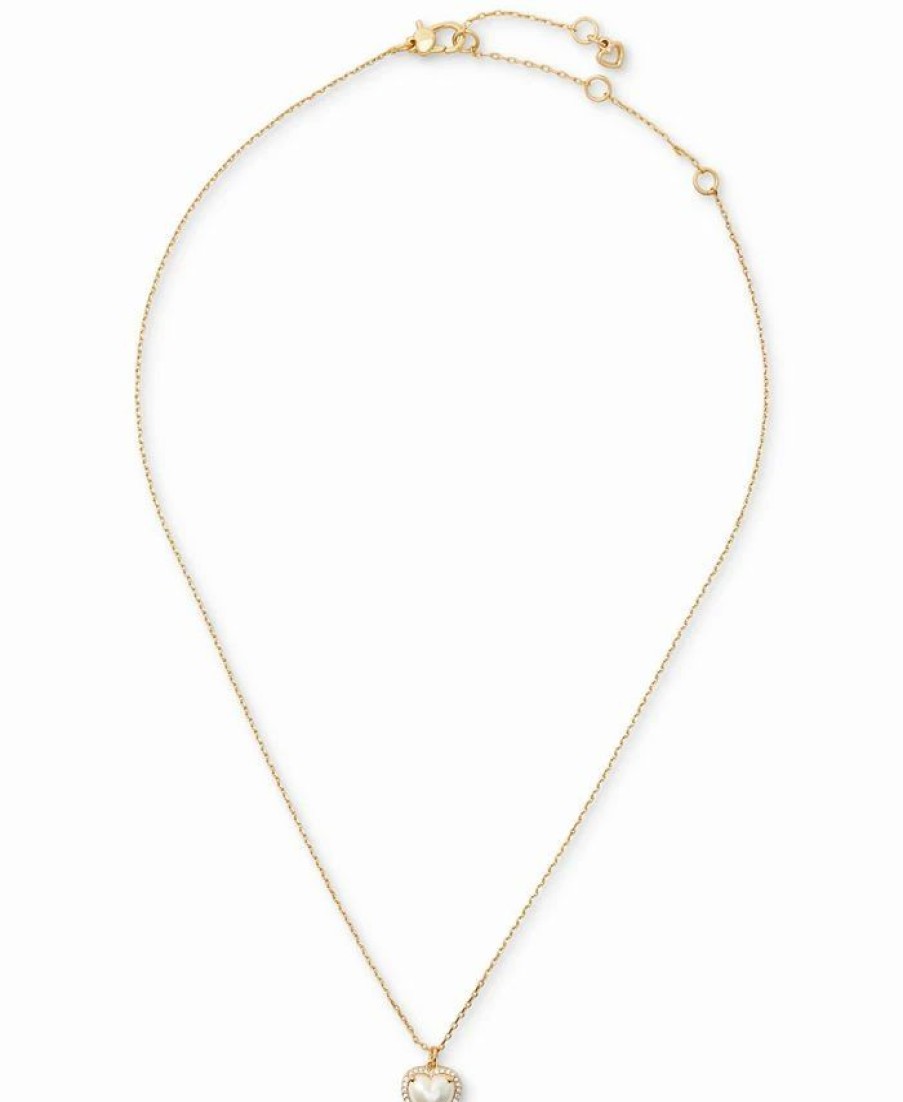 Wholesale * Kate Spade New York Gold-Tone Cubic Zirconia Heart Halo Pendant Necklace, 16 + 3 Extender