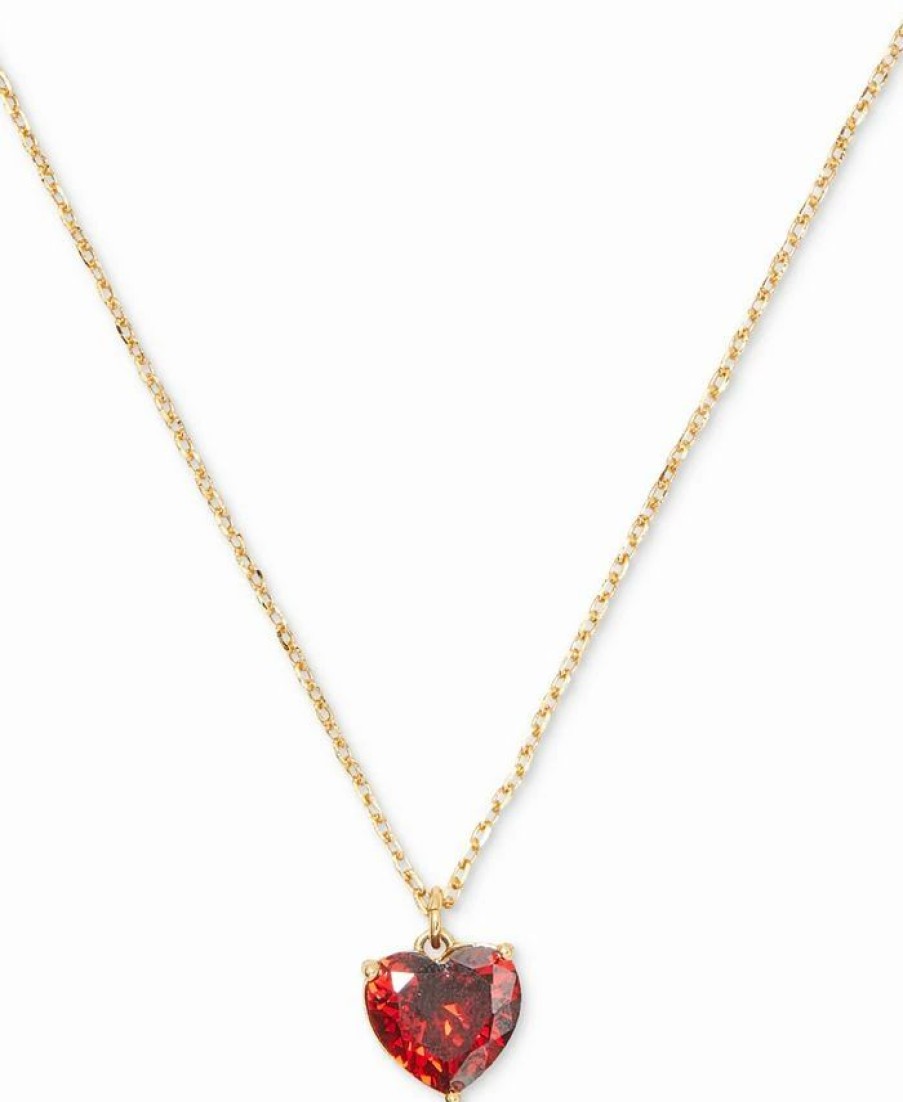 Best * Kate Spade New York Gold-Tone Birthstone Heart Pendant Necklace, 16 + 3 Extender