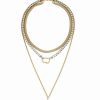 Wholesale * Steve Madden Lightning Bolt Layered Necklace Gold-Tone