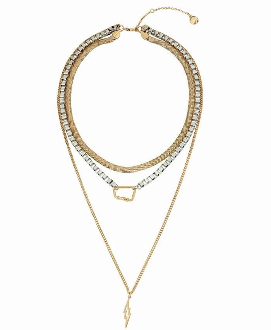 Wholesale * Steve Madden Lightning Bolt Layered Necklace Gold-Tone