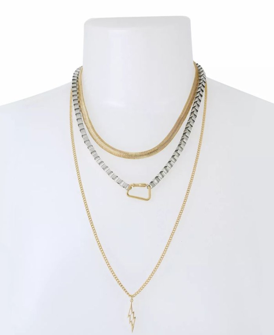 Wholesale * Steve Madden Lightning Bolt Layered Necklace Gold-Tone