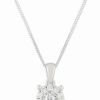 Clearance * Macy'S Diamond Halo 18 Pendant Necklace (1/3 Ct. T.W.) In 14K White, Yellow Or Rose Gold