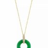 Wholesale * Effy Collection Dyed Green Jade & Diamond (1/10 Ct. T.W.) Circle 18 Pendant Necklace In 14K Gold 14K Gold