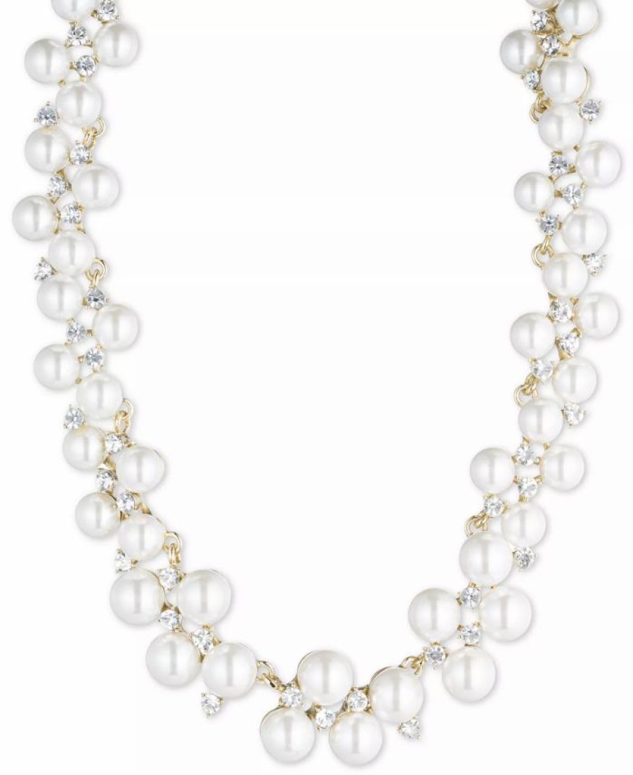 Online * Anne Klein Pearl Cluster Collar Necklace, 18 Gold