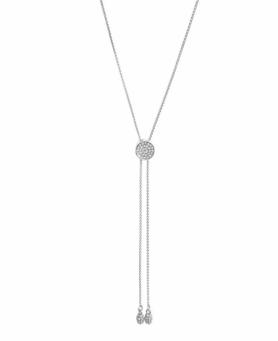 Online * Vince Camuto Silver-Tone Pave Slider Bolo Necklace Silver-Tone