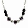 Hot * 2028 Silver-Tone Black Floral Beaded Necklace Black