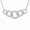 Best * Macy'S Diamond Interlocking Link Statement Necklace (1/2 Ct. T.W.) In Sterling Silver, 18 + 1 Extender Sterling Silver