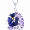 Hot * Giani Bernini Medium Oval Dried Flower Medal Pendant With 18 Chain In Sterling Silver. Available In Multi, Purple Or Red