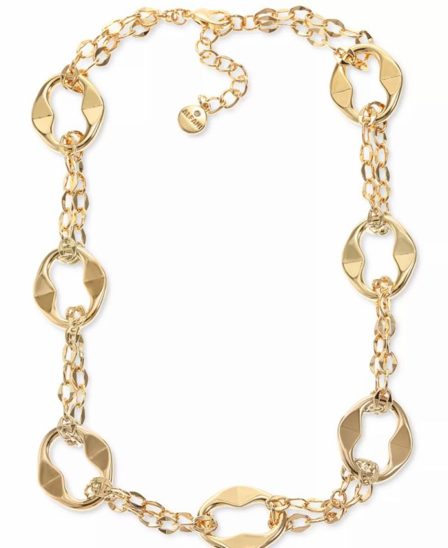 Hot * Alfani Gold-Tone Sculptural Link All-Around Statement Necklace, 17 + 2 Extender, Created For Macy'S Gold