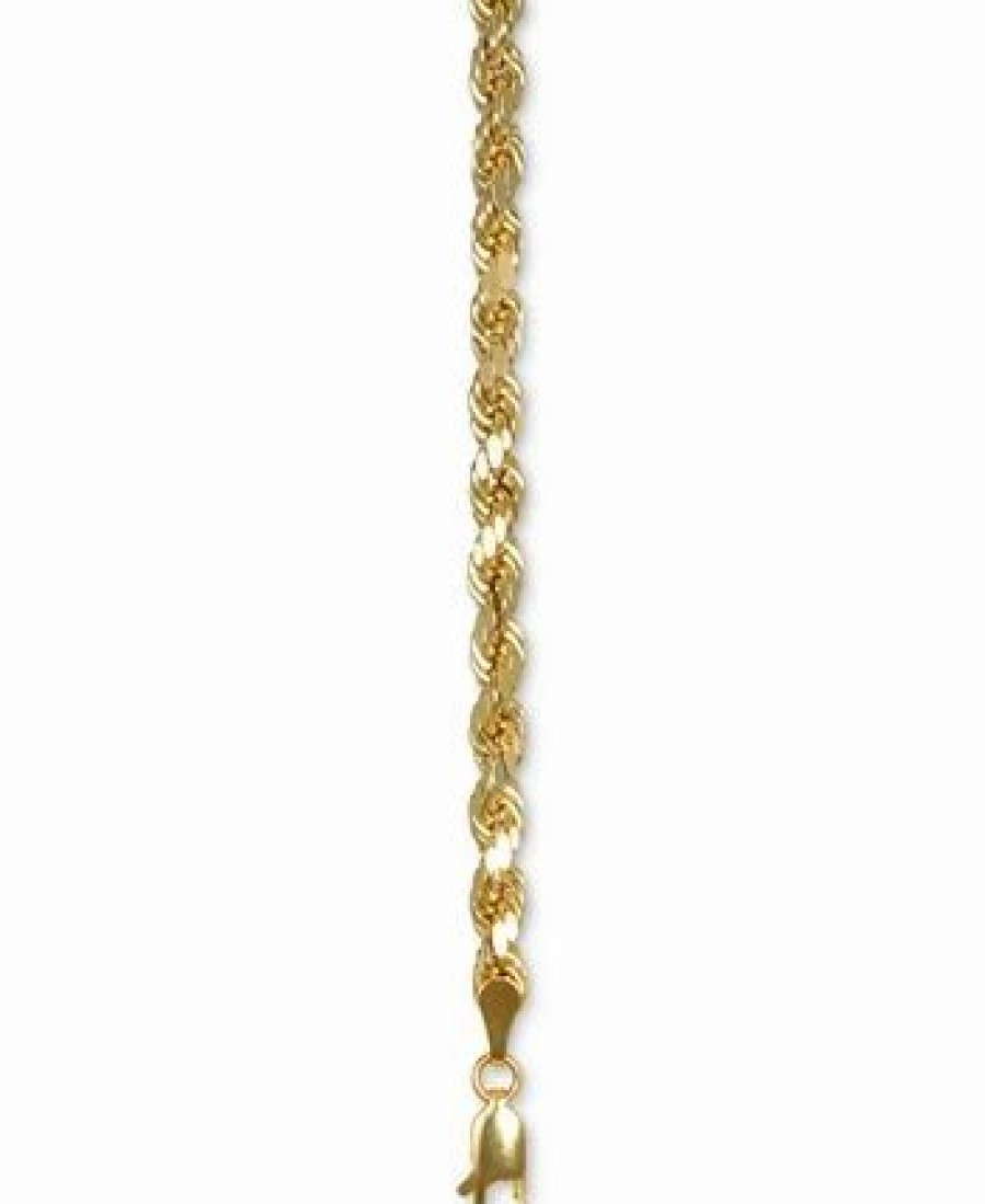 Best * Italian Gold 24 Rope Chain Necklace In 14K Gold Yellow Gold