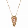 Wholesale * 2028 Women'S Glass Pearl Cameo Necklace Carnelian