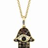 Best * Effy Collection Multicolor Diamond Hamsa Hand 18 Pendant Necklace (1/4 Ct. T.W.) In 14K Gold Yellow Gold