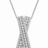 Online * Wrapped In Love Diamond Multi-Row Crossover 20 Pendant Necklace (1 Ct. T.W.) In Sterling Silver, Created For Macy'S Sterling Silver