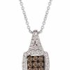 Online * Le Vian Chocolate Diamond (1/3 Ct. T.W.) & Nude Diamond (1/3 Ct T.W.) Square Cluster 18 Pendant Necklace In 14K White Gold White Gold