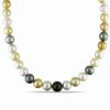 New * Macy'S Ulti-Color South Sea And Tahitian Pearl (10-12.5Mm) 18 Strand Necklace 14K Yellow Gold Clasp Yellow