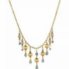 Online * 2028 Gold-Tone Multi Bead Drop Necklace Blue