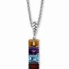 Best * Effy Collection Multi-Gemstone (5-3/4 Ct.-T.W.) 18 Pendant Necklace In Sterling Silver Multi