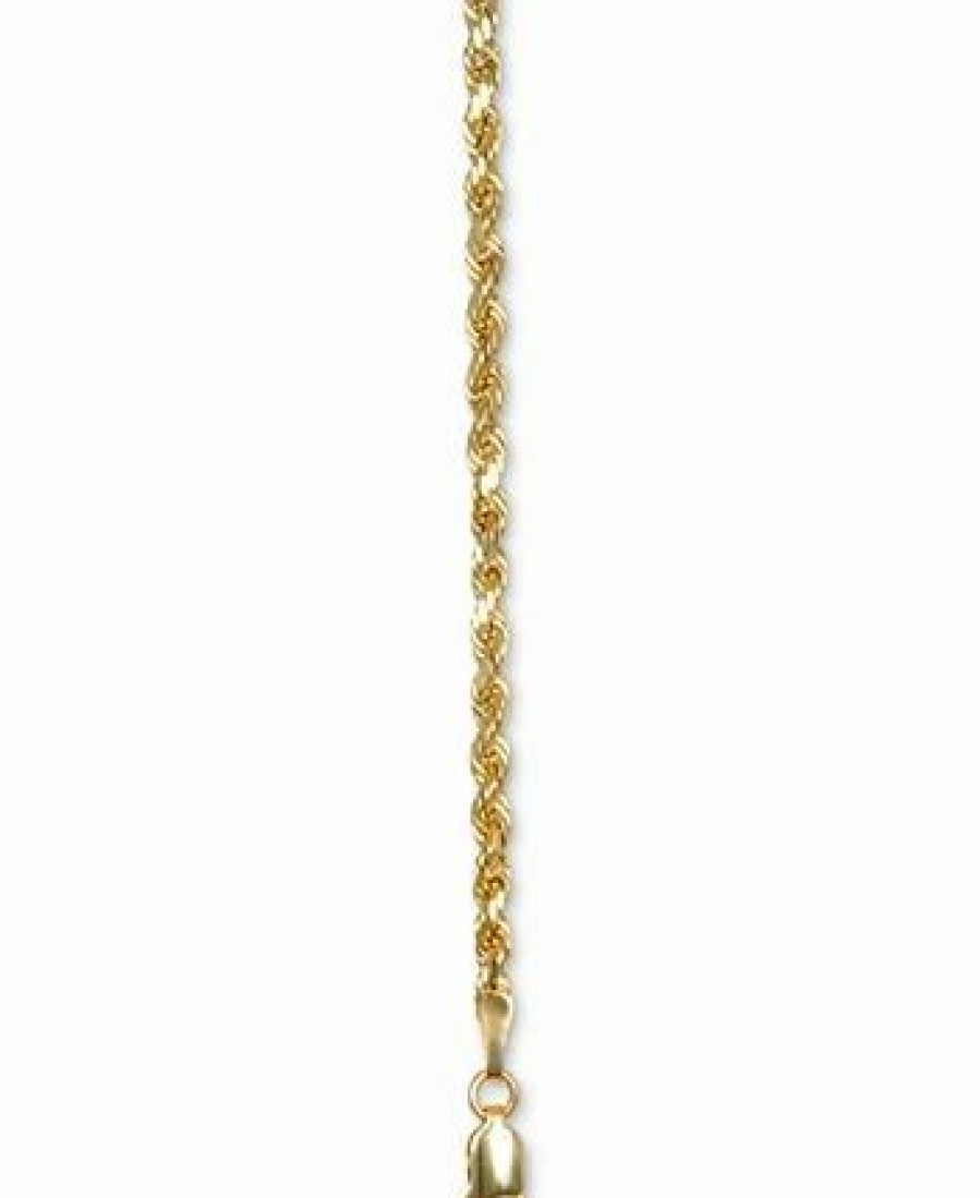 New * Italian Gold Rope 22 Chain Necklace In 14K Gold Yellow Gold