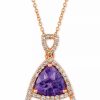 Hot * Le Vian Grape Amethyst (1-5/8 Ct. T.W.) & Vanilla Diamond (1/3 Ct. T.W.) 18 Pendant Necklace In 14K Rose Gold Amethyst