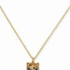 Best * Kate Spade New York Gold-Tone Multicolor Crystal Leopard Mini Pendant Necklace, 16 + 3 Extender Neutral Multi