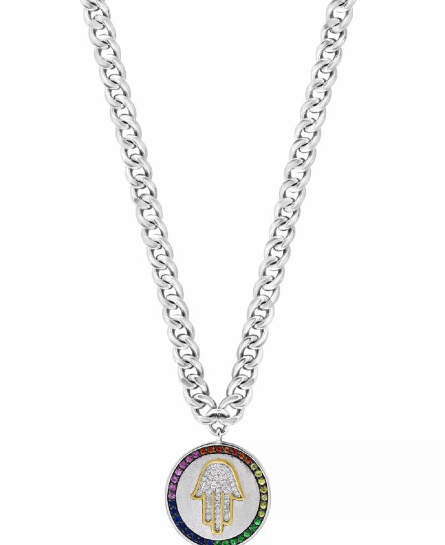 New * Effy Collection Multi-Gemstone (1/2 Ct. T.W.) & Diamond (1/6 Ct. T.W.) 18 Pendant Necklace In Sterling Silver & 14K Gold-Plate Multi Precious