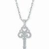 Hot * Macy'S Diamond Key 18 Pendant Necklace (1/6 Ct. T.W.) In Sterling Silver Sterling Silver