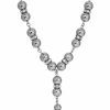 Best * 2028 Clear Crystal Polished Beaded Y-Necklace Silver-Tone