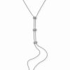 Best * Inc International Concepts Silver-Tone Pave Rondelle Bead Lariat Necklace, 19 + 3 Extender, Created For Macy'S Silver