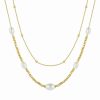 Online * And Now This Imitation Pearl 18K Gold-Plated Double Layer Necklace Gold