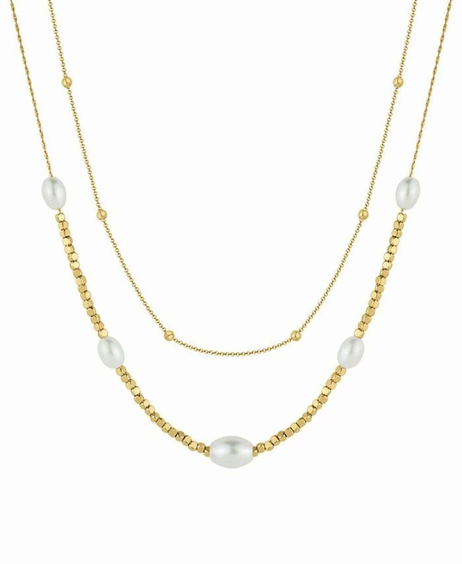 Online * And Now This Imitation Pearl 18K Gold-Plated Double Layer Necklace Gold