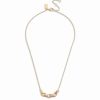 Online * Coach Pave Signature Mini C-Chain Necklace Pink, Gold-Tone