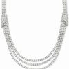 Wholesale * Arabella Cubic Zirconia Triple Strand 18 Statement Necklace In Sterling Silver Silver