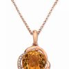 Online * Effy Collection Citrine (3-1/6 Ct. T.W.) & Diamond (1/20 Ct. T.W.) 16 Pendant Necklace In 14K Rose Gold Citrine