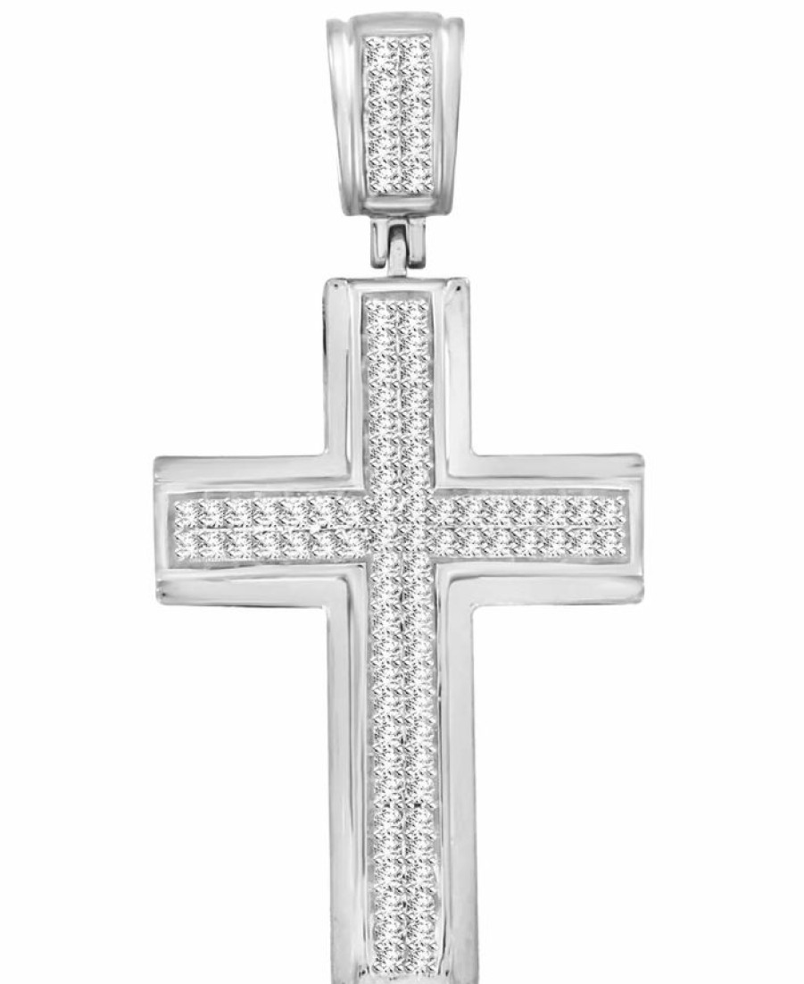 Wholesale * Macy'S En'S Diamond (1/3 Ct. T.W.) Cross Pendant In 10K White Or Yellow Gold