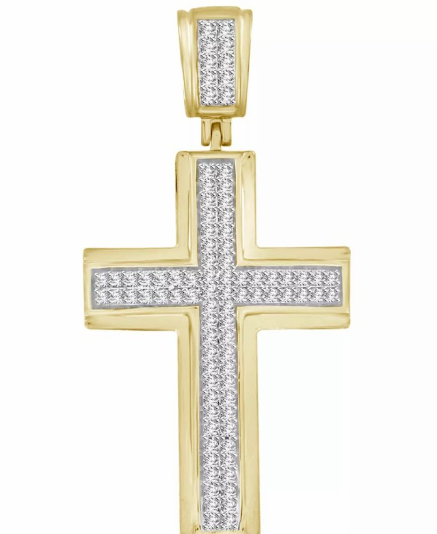 Wholesale * Macy'S En'S Diamond (1/3 Ct. T.W.) Cross Pendant In 10K White Or Yellow Gold