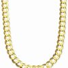 Clearance * Italian Gold Curb Chain Link Necklace 24 In Solid 10K Gold (10 Mm) Yellow Gold