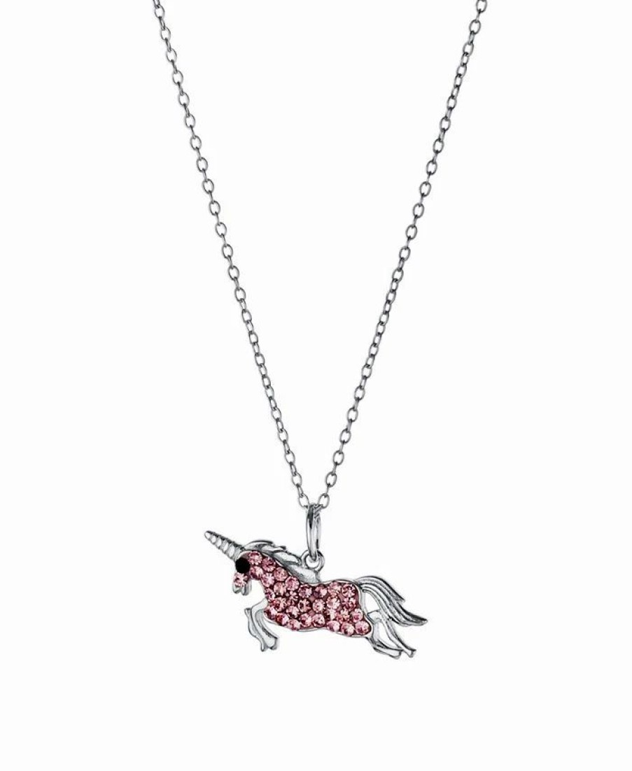 New * Giani Bernini Crystal Unicorn Pendant Necklace (0.11 Ct. T.W.) In Sterling Silver Sterling Silver