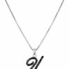 Clearance * Macy'S Sterling Silver Necklace, Black Diamond U Initial Pendant (1/4 Ct. T.W.) No Color