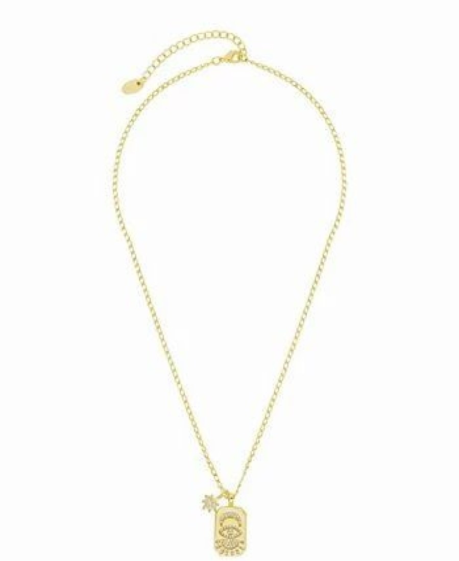 Hot * Sterling Forever Cubic Zirconia Galexi Pendant Necklace Gold-Plated