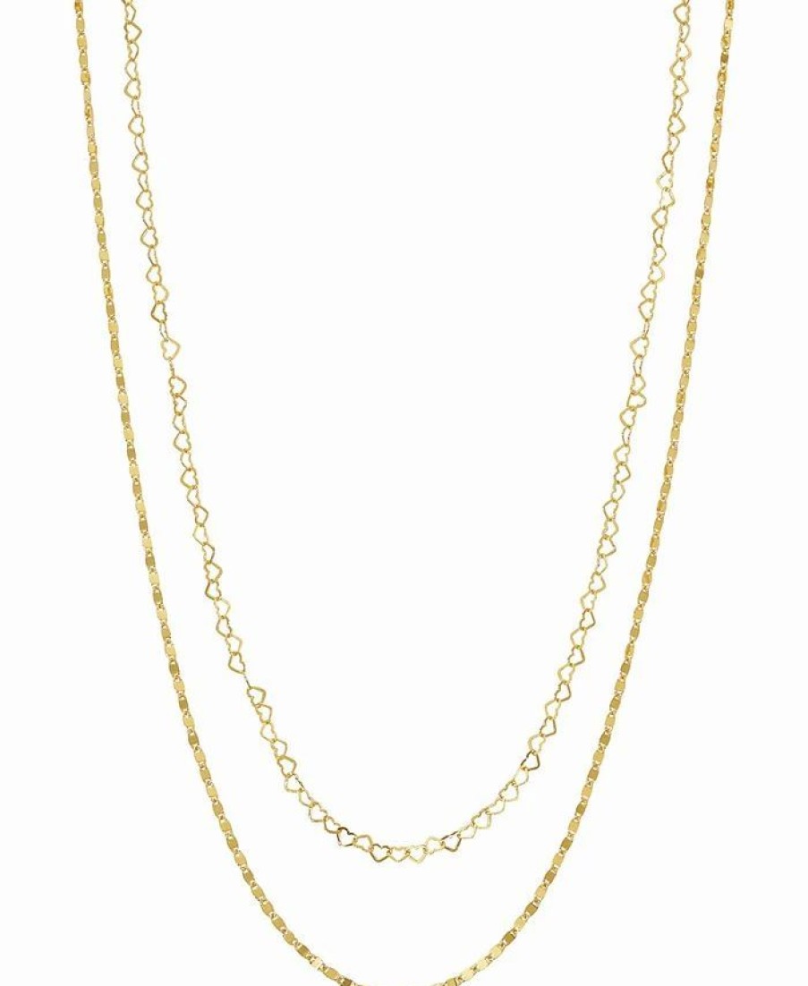 Best * Giani Bernini Heart Chain 18 Layered Necklace In 18K Gold-Plated Sterling Silver, Created For Macy'S