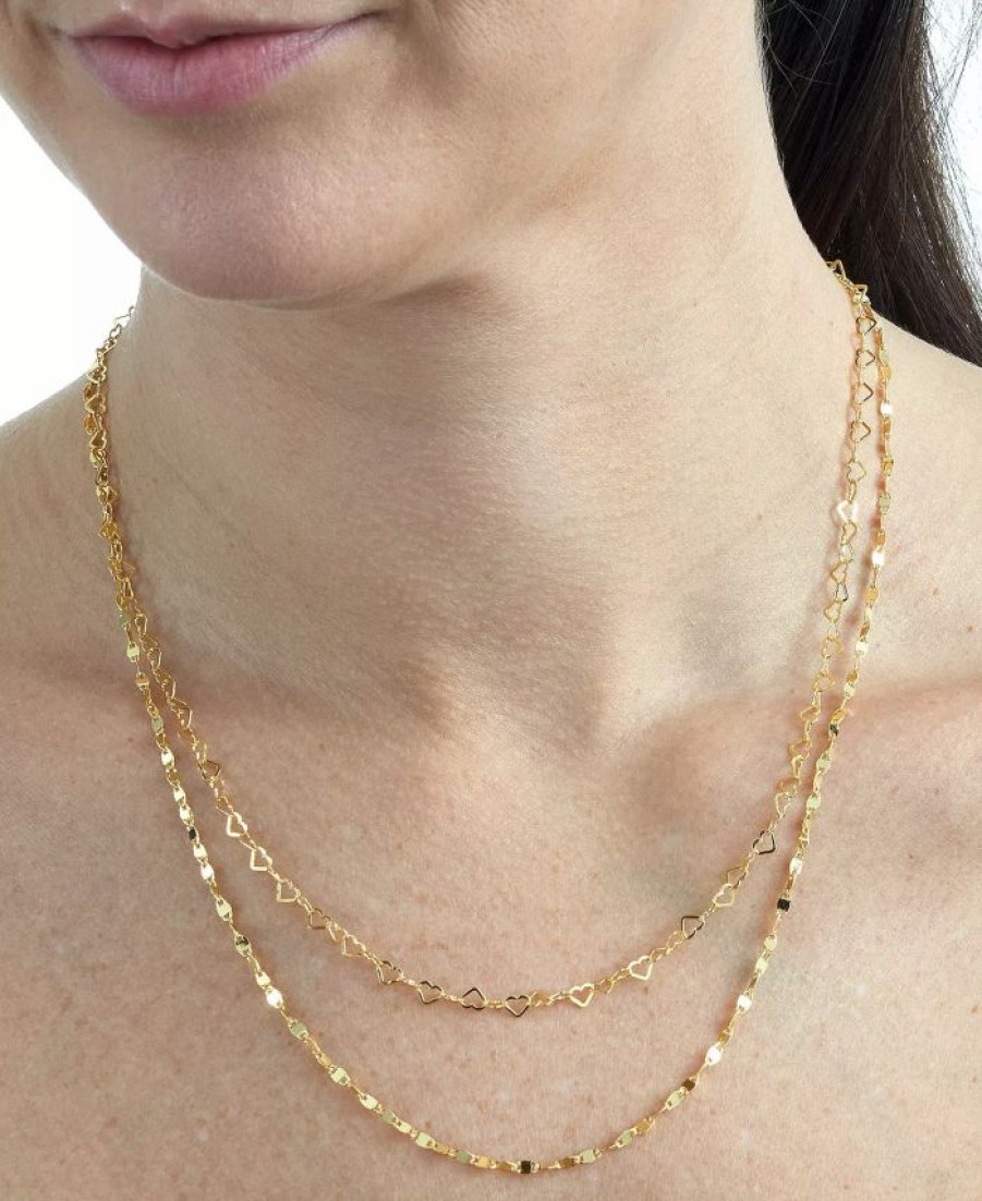 Best * Giani Bernini Heart Chain 18 Layered Necklace In 18K Gold-Plated Sterling Silver, Created For Macy'S