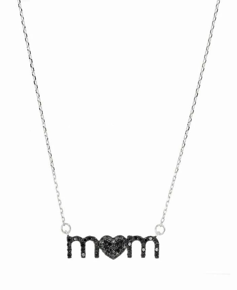 Online * Macy'S Spinel Mom Necklace (1/2 Ct. T.W.) In Sterling Silver Black Spinel