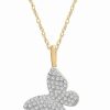 New * Wrapped Diamond Butterfly Pendant Necklace (1/6 Ct. T.W.) In 14K Gold (Also Available In Black Diamond)