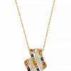 Wholesale * Effy Collection Multi-Sapphire (1-3/8 Ct. T.W.) & Diamond (3/8 Ct. T.W.) Swirl 18 Pendant Necklace In 14K Gold Multi Sapphire