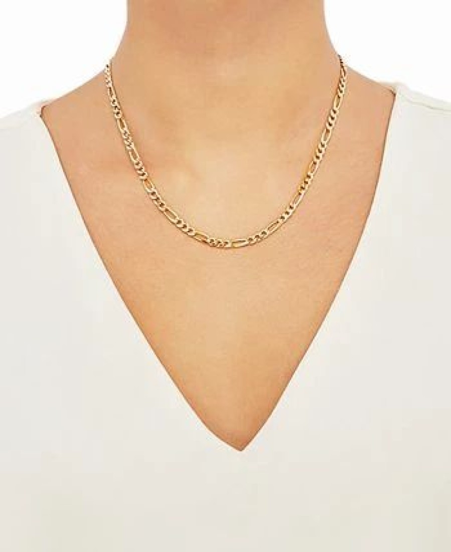 New * Giani Bernini Figaro Link 18 Chain Necklace In 18K Gold-Plated Sterling Silver Sterling Silver