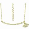 Clearance * Giani Bernini Cubic Zirconia Curved Bar & Evil Eye Pendant Necklace, 16 + 2 Extender, Created For Macy'S