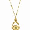 Hot * 2028 Crystal Spinner Locket Necklace Gold-Tone