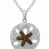 Hot * Giani Bernini Crystal Sand Dollar Pendant Sterling Silver Necklace Sterling Silver