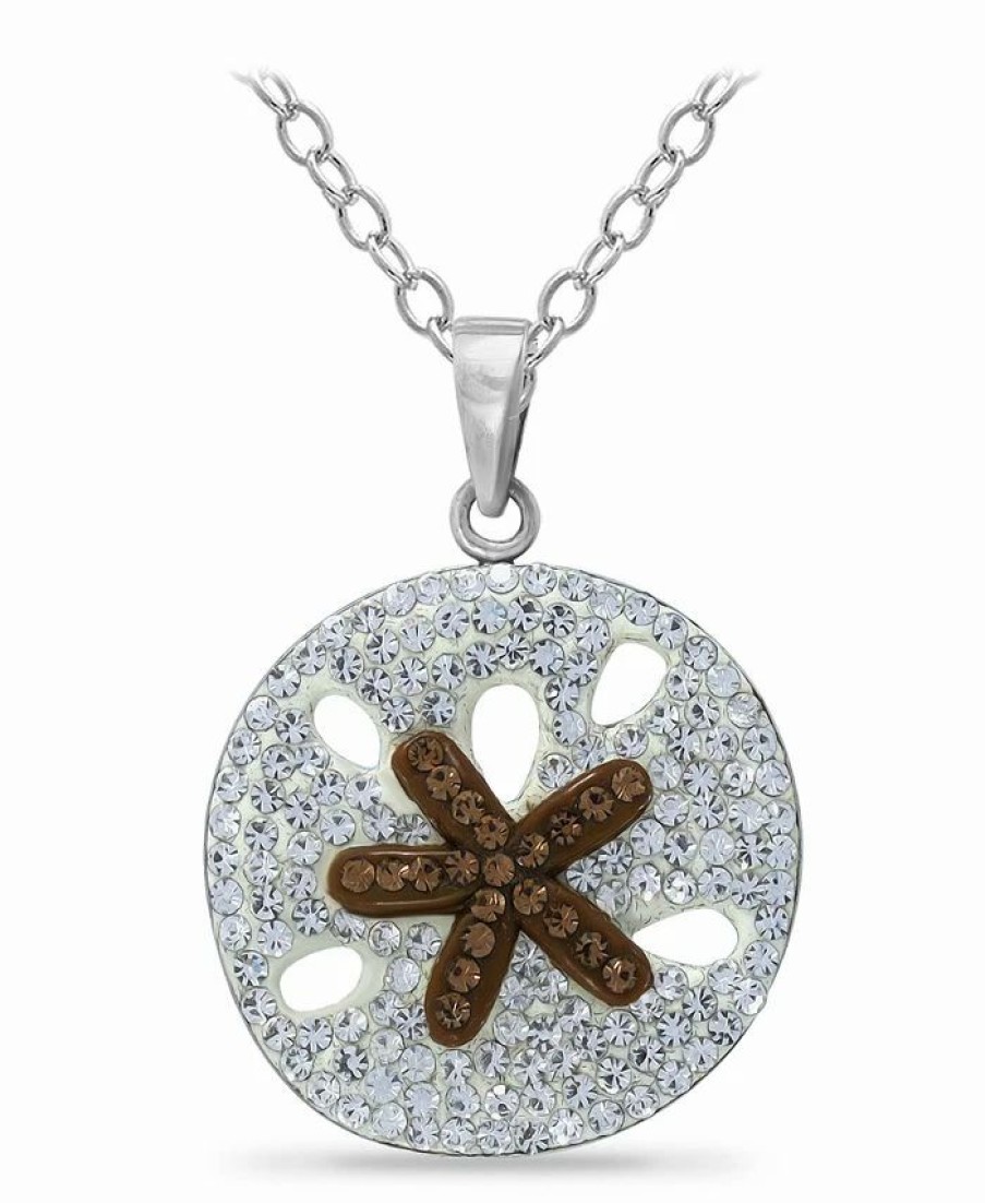 Hot * Giani Bernini Crystal Sand Dollar Pendant Sterling Silver Necklace Sterling Silver